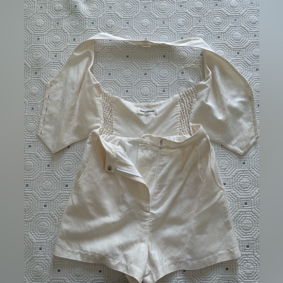 NWT-Amanda Uprichard off white Halter Button-Down Romper - Picture 5 of 12
